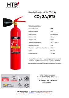 Hasicí přístroj s náplní CO2 2kg