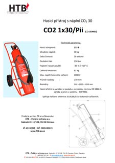 Hasicí přístroj s náplní CO2 30kg