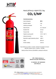 Hasicí přístroj s náplní CO2 5kg