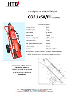 Hasicí přístroj s náplní CO2 50kg