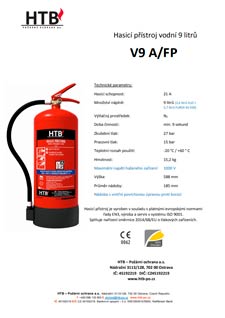 Hasicí přístroj vodní 9 litry